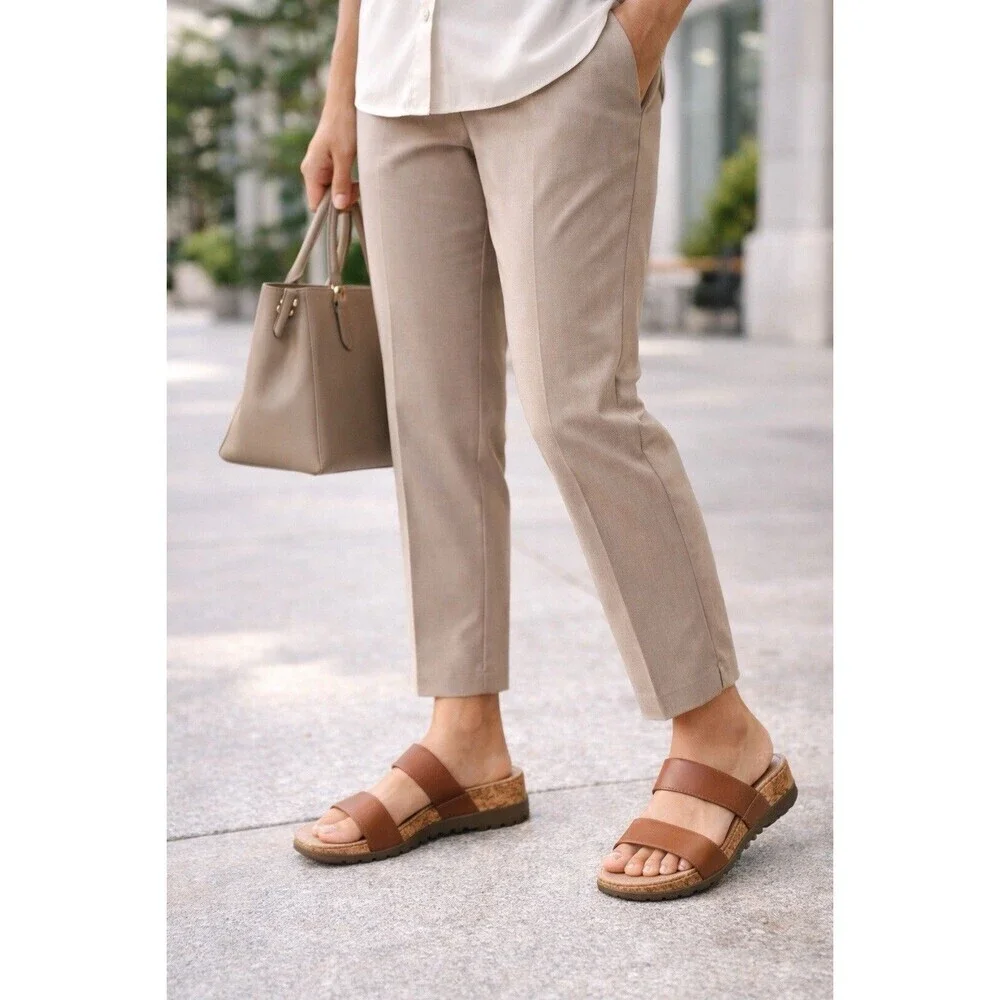 Bottero Brown Leather Cork Slide Sandals Women’s Size 7 Comfort Workwear